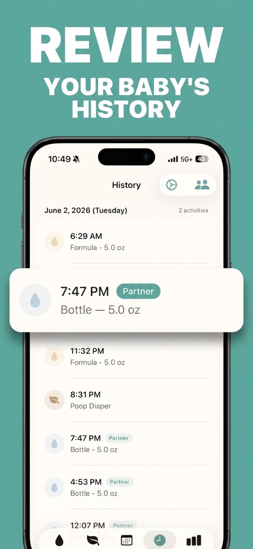 Mommy's Log - Review History